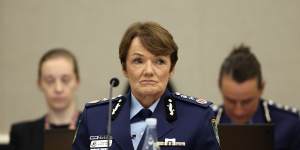 NSW Police Commissioner Karen Webb during budget estimates in November.