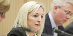 Australia Post chief executive Christine Holgate during a Senate estimates hearing at Parliament House in Canberra.