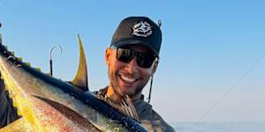 Ben Simmons shows off a catch earlier this year after turning his attention from basketball to competitive fishing.