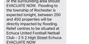 The text message sent by authorities to Rochester residents last week.