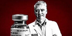 Composite image of Professor Shaun Jackson and his trial stroke drug,TBO-309. 