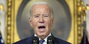 Angry:US President Joe Biden held a press conference to defend his ability to do the job.