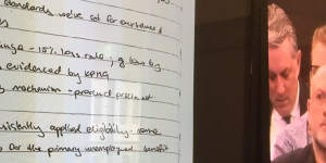 The royal commission is shown Matt Comyn’s handwritten notes about the CBA selling junk credit card insurance.