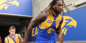 In his prime,ruckman Nic Naitanui was an imposing physical presence for the West Coast Eagles.