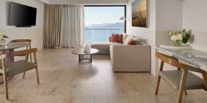 Ardo’s expansive ocean corner suites are 73 square metres of travertine,terrazzo and exposed concrete ceilings.