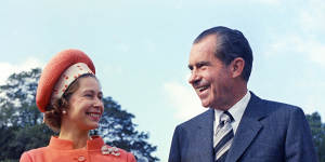 The Queen with president Richard Nixon,at Chequers,in Buckinghamshire,in 1970.