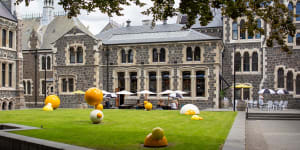 The Quadrangle at the historic and newly restored Arts Centre (formerly Canterbury College),Christchurch,New Zealand.