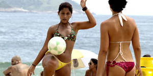 Ipanema Beach Rio de Janeiro soccer girls