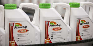 Bottles of Roundup at a manufacturing facility in Europe.