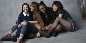 Bel Powley as Bird,Emma Appleton as Maggie,Bel Powley as Birdy,Aliyah Odoffin as Amara and Marli Siu as Nell in Everything I Know About Love.