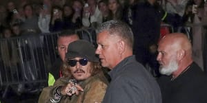 Johnny Depp leaves the Sage concert venue after performing with Jeff Beck in Gateshead,England,in June.