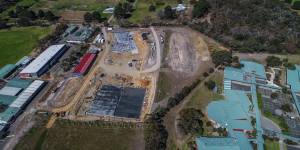 Construction near Bellarine secondary college's Drysdale campus (on right) as part of the neighboring St Ignatius Catolic College expansion.