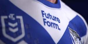 Future Form logo on the Canterbury Bulldogs’ 2024 jumper. 