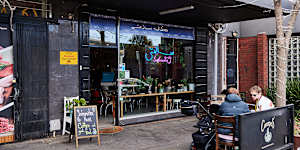 Outside Cafe Sunshine&amp;SalamTea.