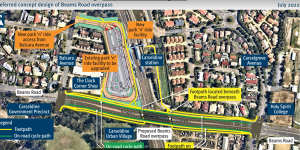 The preferred concept plan for Carsedline’s Beams Road upgrade - including the level crossing removal - which has been debated for a decade. Work on the road upgrade has begun and the level crossing will be removed early in 2023.