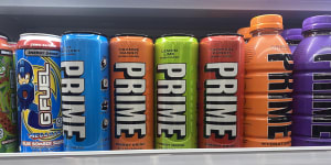 Prime energy drinks sold in convenience stores,despite exceeding caffeine limit