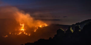 The Ruined Castle fire in the Blue Mountains joined the Green Wattle Creek fire earlier in the month.