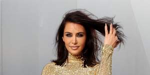 Kim Kardashian sparkles.