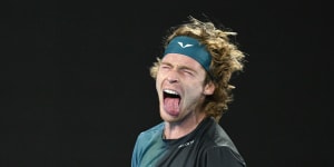 Andrey Rublev:historically,a poor excuse for a tennis bad boy. But we’ll take it.