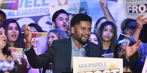 Gun control advocate Maxwell Frost,the first Gen Z-er elected to US Congress.