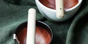 Suribachi:A Japanese mortar and pestle with a ridged interior for grinding sesame seeds and spices. $65,thehubgeneralstore.com.au