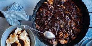 Jaffa bake:Blue Ducks'burnt orange and chocolate bread-and-butter pudding.