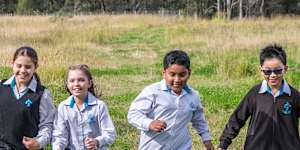 Year 4 Bella Vista Primary School students Mia Georgievski,Skylar Christian,Shravan Sairuban,Hamilton Huang 