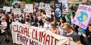 The School Strike 4 Climate rally in front of the Prime Minister’s Sydney residence.