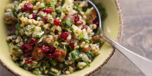 Freekeh tabbouleh:The simplest dishes can be enhanced with the addition of a spice,herb or special ingredient.
