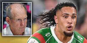 Wayne Bennett and Keaon Koloamatangi.