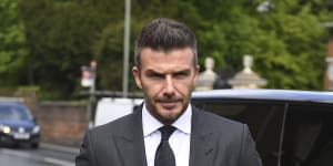 David Beckham arrives at Bromley Magistrates Court.