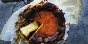 Jill Dupleix's Basque-style baked cheesecake.