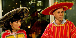 Pacquola as Nat and Rob Sitch as Tony in Utopia.