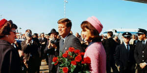 First lady Jacqueline Bouvier Kennedy with president John F. Kennedy on the last day of his life in 1963.