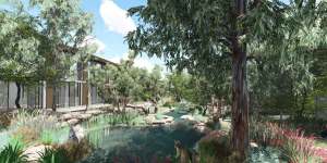 The proposal for the Australian Habitat and Taronga Wildlife Retreat.