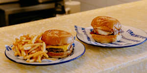 Tuckshop Coffee serves cheeseburgers and bacon and egg rolls.