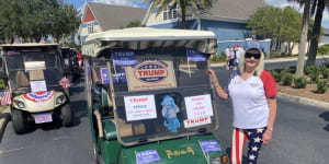 Battle of golf carts for election swing