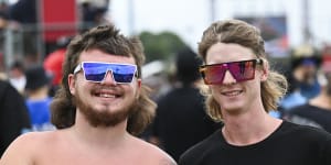 Mullet Competition entrants Cody Felton and Nathan Blanch.