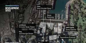 Circular Quay redevelopment with AMP Capital,Lendlease,Mirvac and Yuhu projects.