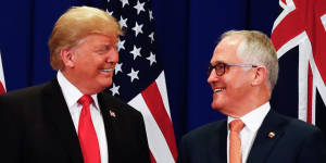 Malcolm Turnbull and Donald Trump at the ASEAN summit in Manila.