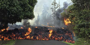 Lava spewing in Hawaii destroys homes