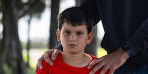 Oscar Loebenstein,10,poses for a portrait at Heffron Park.