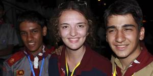 Not just for boys:Kate Broekman,of Mirrabooka in Lake Macquarie,a NSW Venturer Scout at a scout gathering in Sri Lanka,2013.