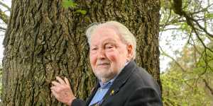 After watching his veteran father plant it 90 years ago,John returns to a great elm at the Shrine