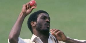 Michael Holding bowling in 1980.