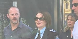 Senior Constable Catherine Nielsen leaves the coronial inquest at Toowoomba Magistrates Court after giving evidence this week.