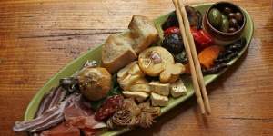 The antipasti selection makes a fine meal.