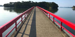 A bridge in Matsushima Bay - “the most beautiful spot in the whole country of Japan.”