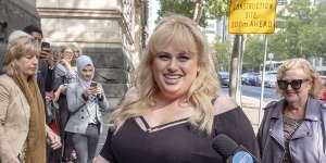 Rebel Wilson pictured outside the Court of Appeal in April.