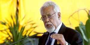 New Timor-Leste Prime Minister Xanana Gusmao delivers a speech during his inauguration in Dili in July.